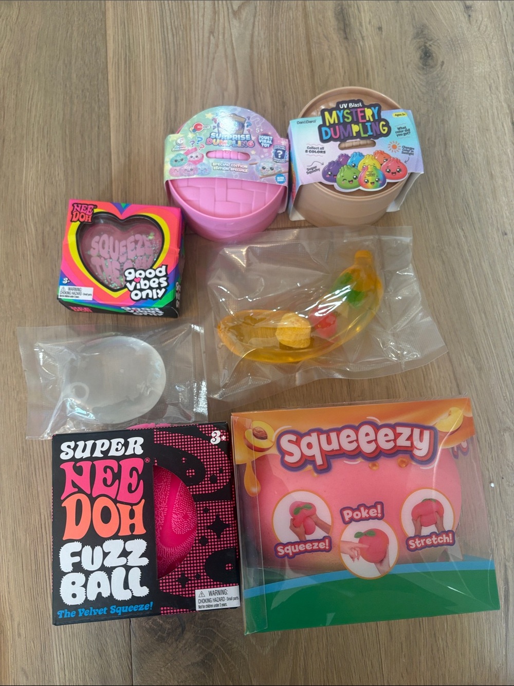 Super Fuzz Needoh & Sunny days Jumbo Peach, big coconut oil apple with fruit;&